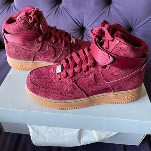 Nike Air Force 1 Hi Suede -  Deep Red